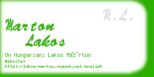 marton lakos business card